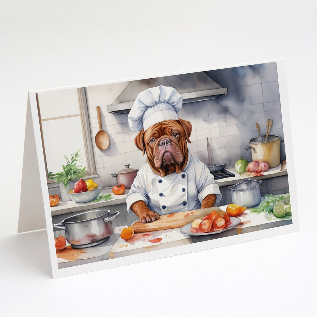 Dogue de Bordeaux The Chef Greeting Cards Pack of 8 Blank Cards with Envelopes Whimsical A7 Size 5x7