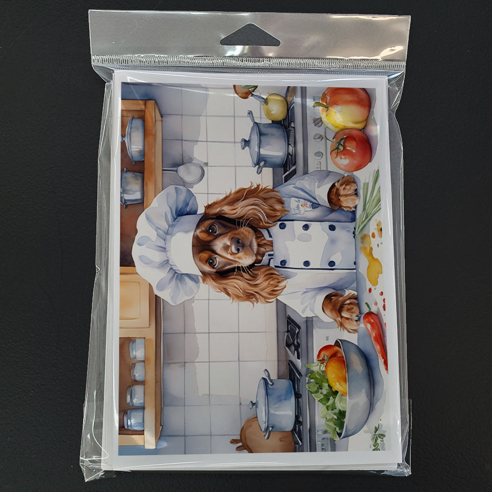 English Cocker Spaniel The Chef Greeting Cards Pack of 8 Blank Cards with Envelopes Whimsical A7 Size 5x7