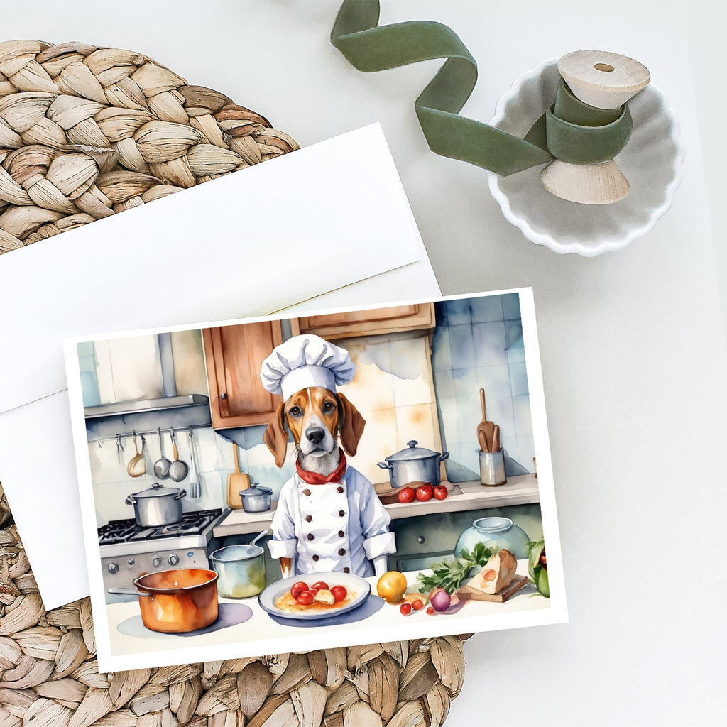 English Foxhound The Chef Greeting Cards Pack of 8 Blank Cards with Envelopes Whimsical A7 Size 5x7