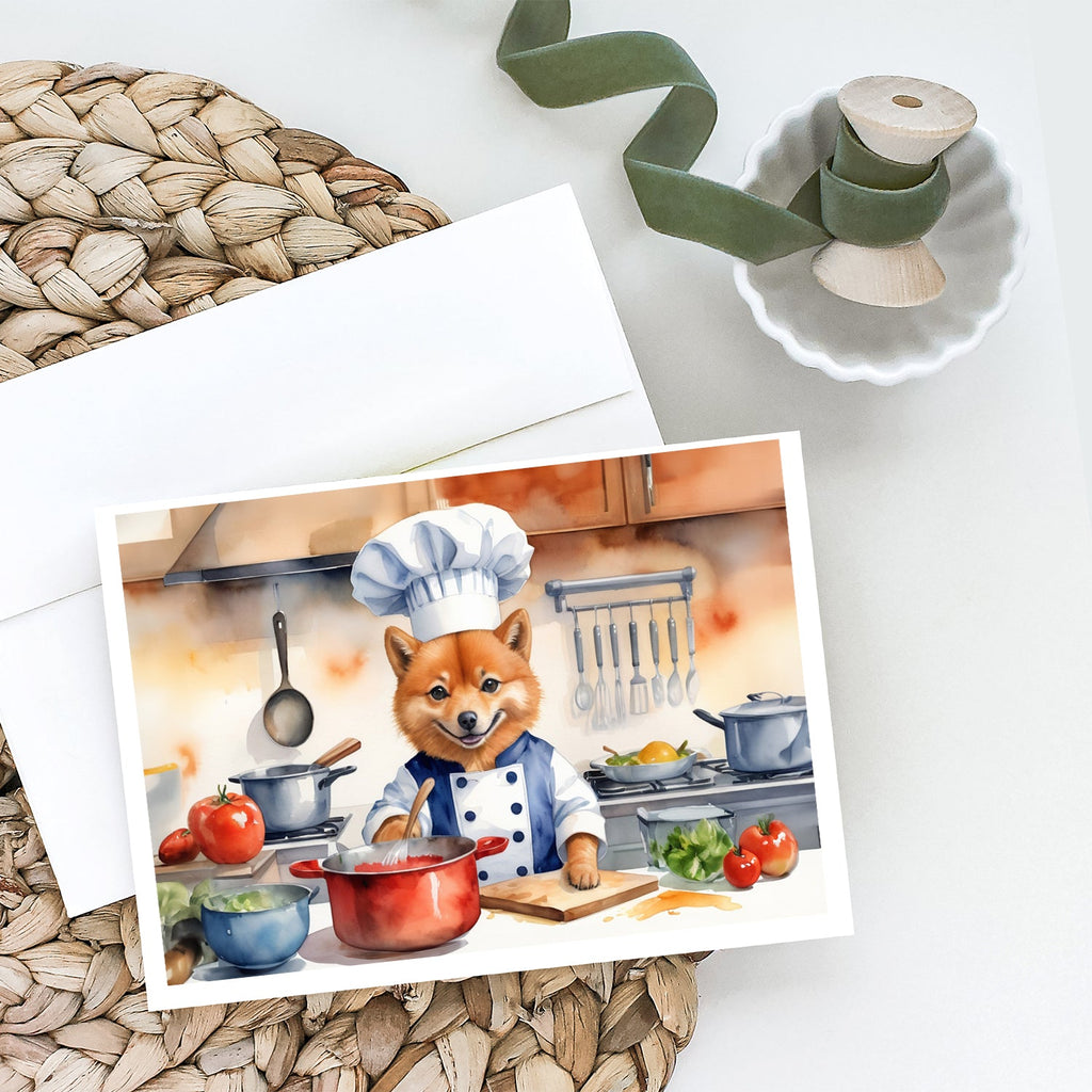 Finnish Spitz The Chef Greeting Cards Pack of 8 Blank Cards with Envelopes Whimsical A7 Size 5x7