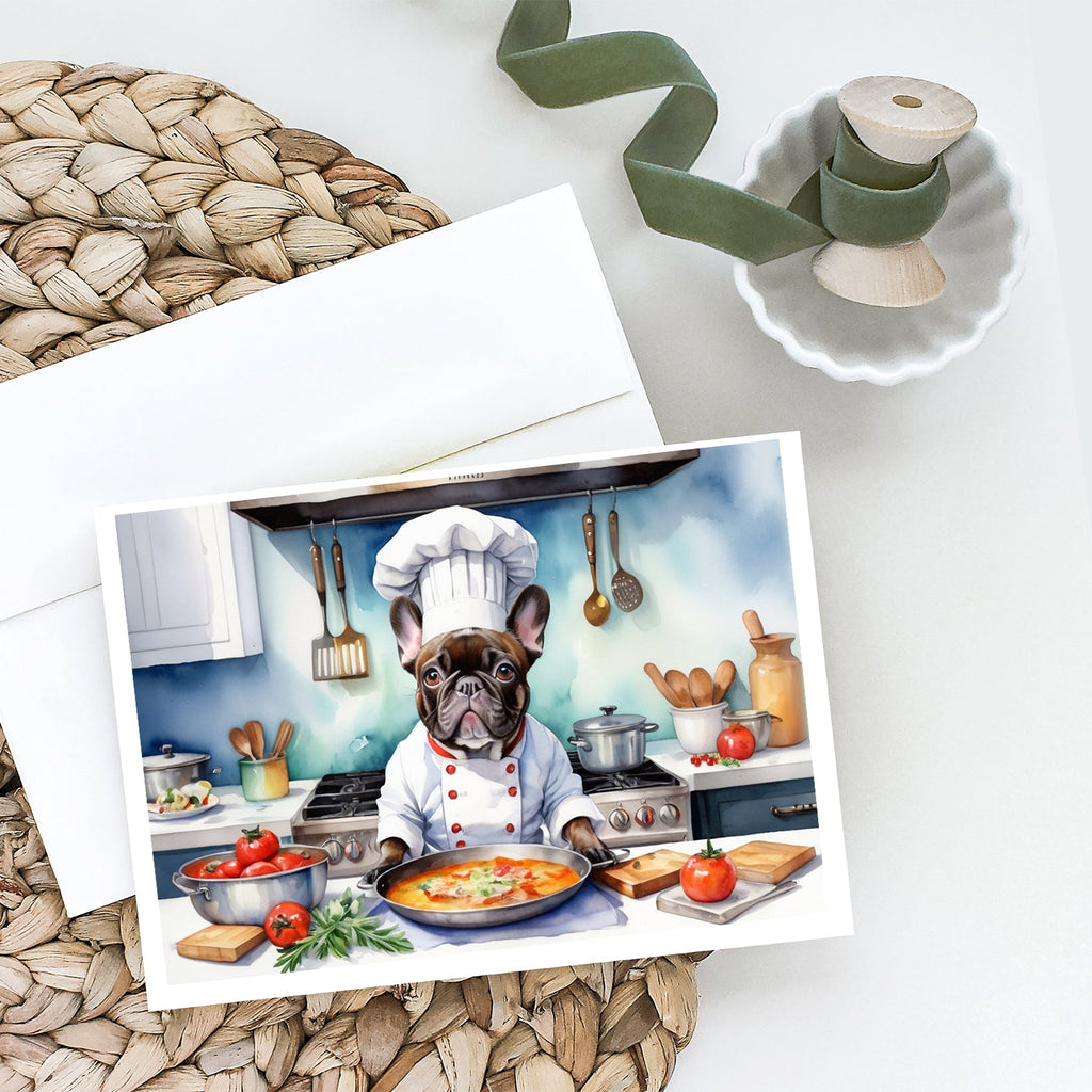French Bulldog The Chef Greeting Cards Pack of 8 Blank Cards with Envelopes Whimsical A7 Size 5x7
