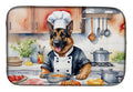 German Shepherd The Chef Dish Drying Mat Absorbent Dish Drying Mat Pad for Kitchen Counter Dish Drainer Mat for Countertop, 14 x 21", Multicolor