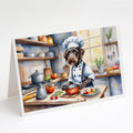 German Wirehaired Pointer The Chef Greeting Cards Pack of 8 Blank Cards with Envelopes Whimsical A7 Size 5x7
