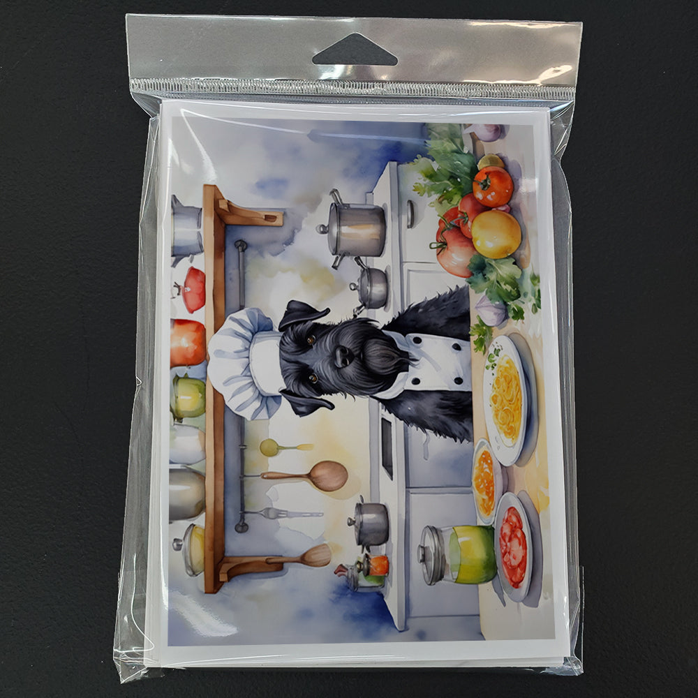 Giant Schnauzer The Chef Greeting Cards Pack of 8 Blank Cards with Envelopes Whimsical A7 Size 5x7