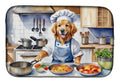 Golden Retriever The Chef Dish Drying Mat Absorbent Dish Drying Mat Pad for Kitchen Counter Dish Drainer Mat for Countertop, 14 x 21", Multicolor
