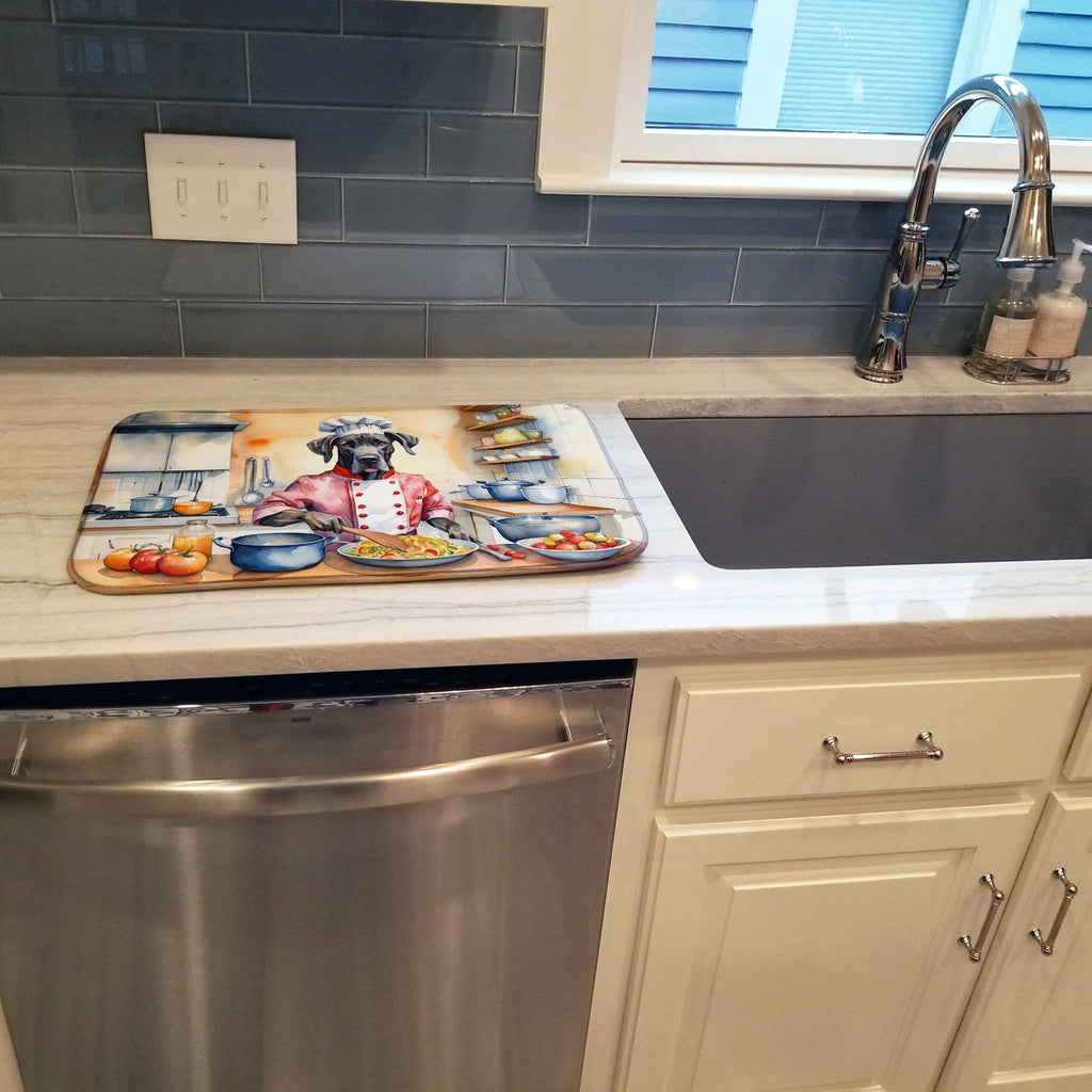 Great Dane The Chef Dish Drying Mat Absorbent Dish Drying Mat Pad for Kitchen Counter Dish Drainer Mat for Countertop, 14 x 21", Multicolor