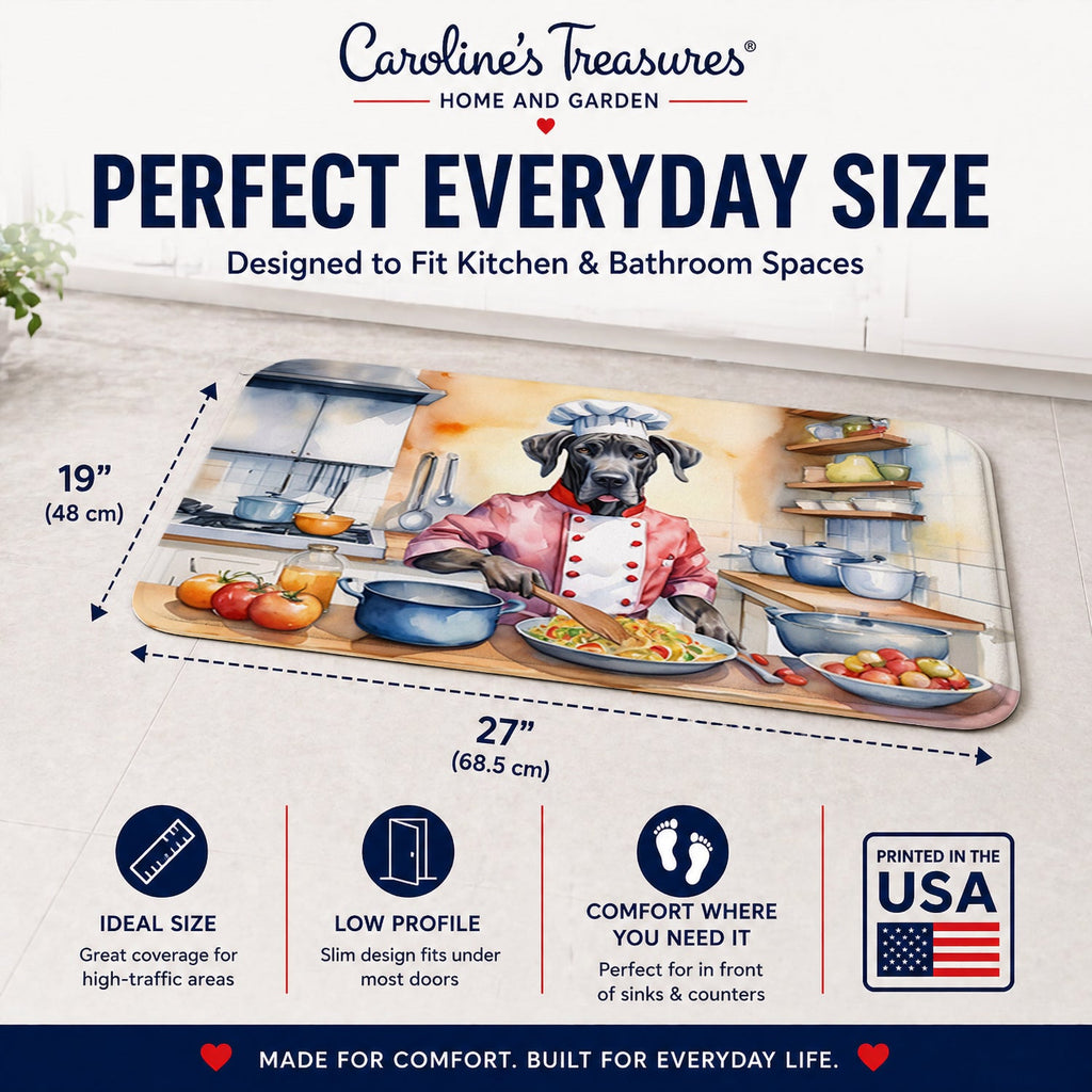 Great Dane The Chef Memory Foam Kitchen Mat Machine Washable Anti-Fatigue Cushion Comfort Bath or Kitchen Rug