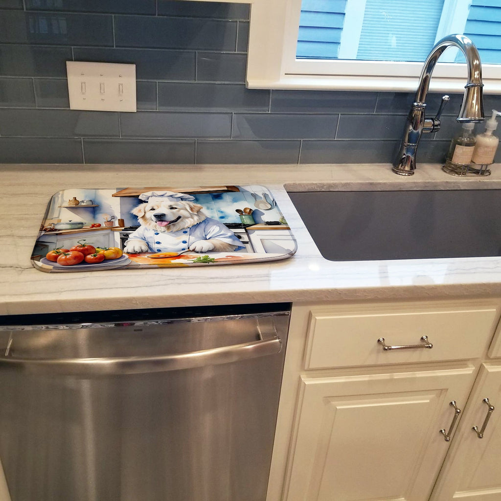 Great Pyrenees The Chef Dish Drying Mat Absorbent Dish Drying Mat Pad for Kitchen Counter Dish Drainer Mat for Countertop, 14 x 21", Multicolor