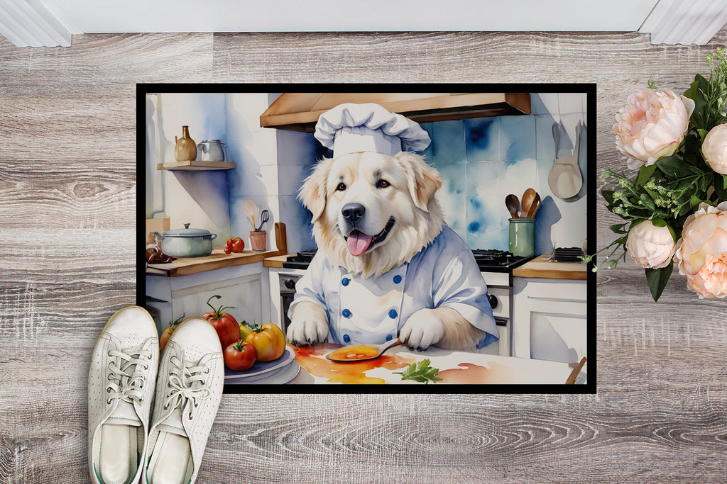 Great Pyrenees The Chef Doormat Indoor Outdoor 18H X 27W Front Door Mat Rugs for Entryway, Non Slip Washable