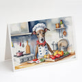 Greyhound The Chef Greeting Cards Pack of 8 Blank Cards with Envelopes Whimsical A7 Size 5x7