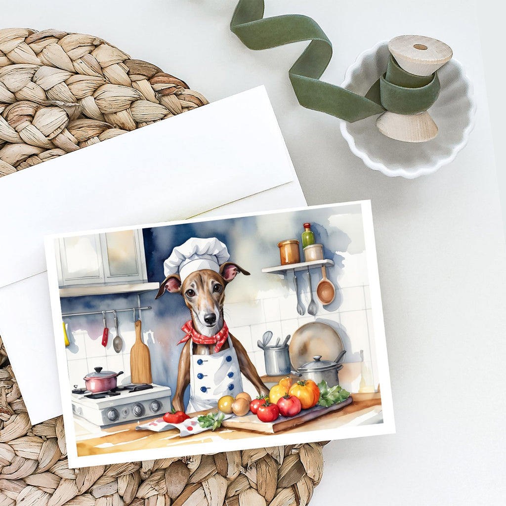 Greyhound The Chef Greeting Cards Pack of 8 Blank Cards with Envelopes Whimsical A7 Size 5x7