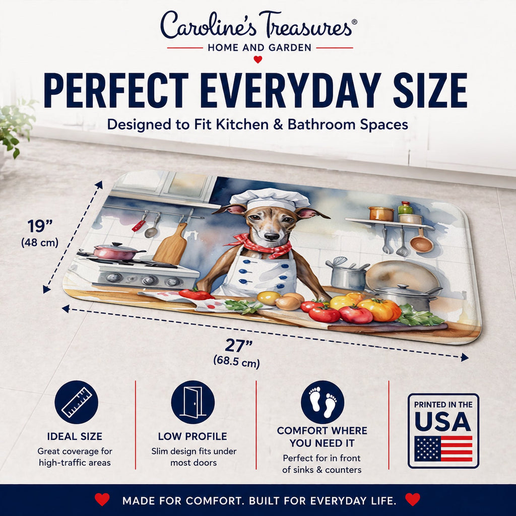 Greyhound The Chef Memory Foam Kitchen Mat Machine Washable Anti-Fatigue Cushion Comfort Bath or Kitchen Rug