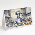 Greyhound The Chef Greeting Cards Pack of 8 Blank Cards with Envelopes Whimsical A7 Size 5x7