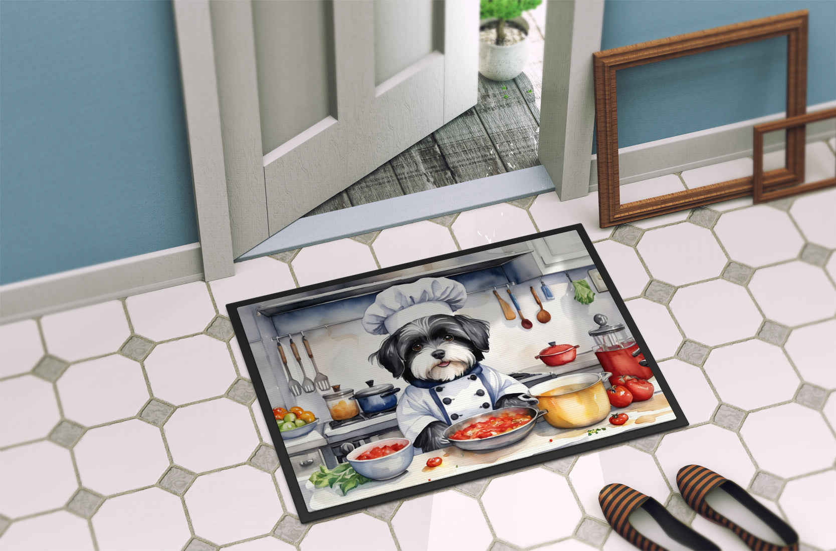Havanese The Chef Doormat Indoor Outdoor 24H X 36W Front Door Mat Rugs for Entryway, Non Slip Washable Low Pile,