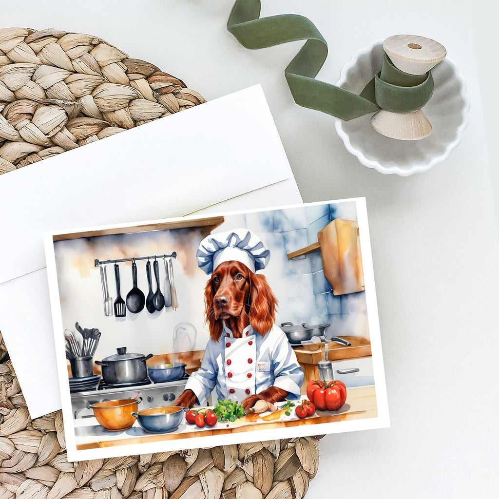 Irish Setter The Chef Greeting Cards Pack of 8 Blank Cards with Envelopes Whimsical A7 Size 5x7