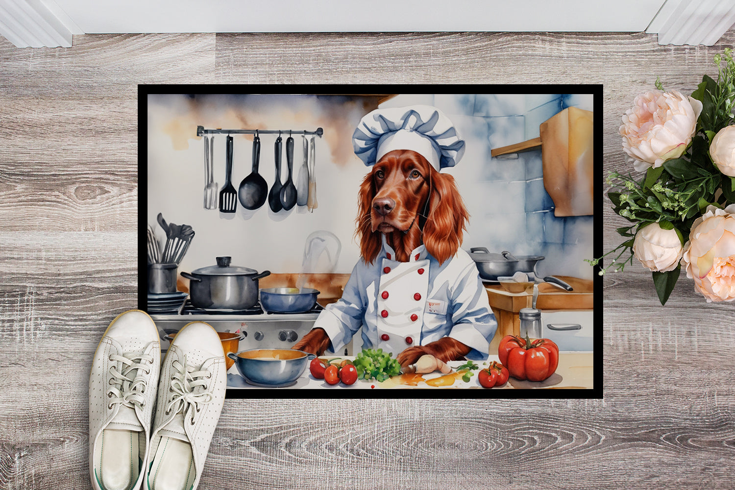 Irish Setter The Chef Doormat Indoor Outdoor 24H X 36W Front Door Mat Rugs for Entryway, Non Slip Washable Low Pile,
