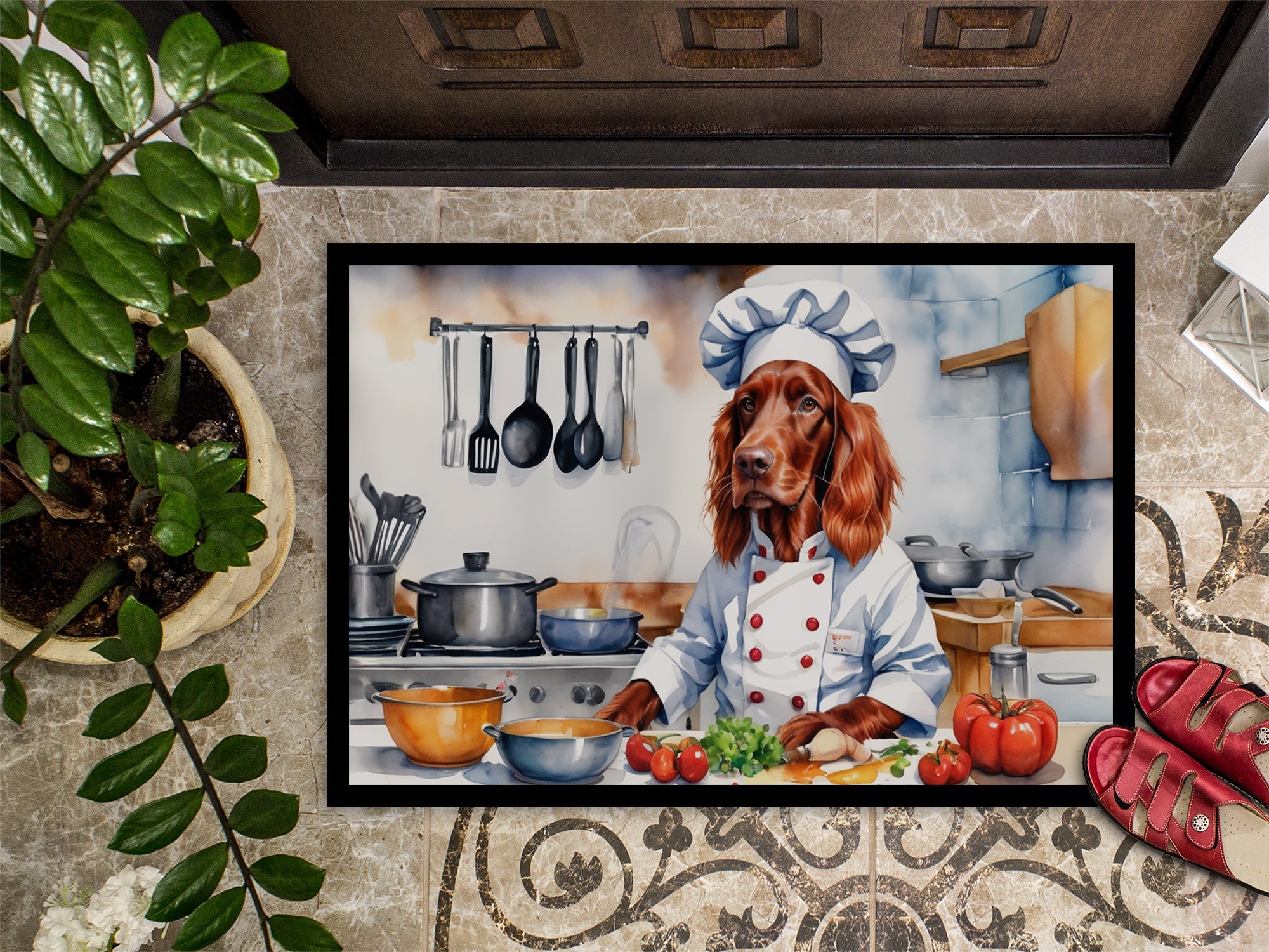Irish Setter The Chef Doormat Indoor Outdoor 18H X 27W Front Door Mat Rugs for Entryway, Non Slip Washable