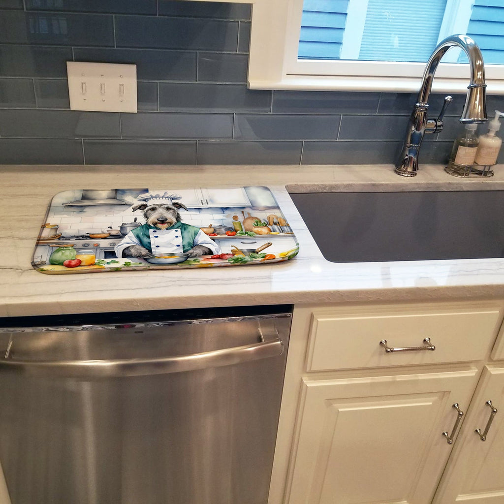 Irish Wolfhound The Chef Dish Drying Mat Absorbent Dish Drying Mat Pad for Kitchen Counter Dish Drainer Mat for Countertop, 14 x 21", Multicolor