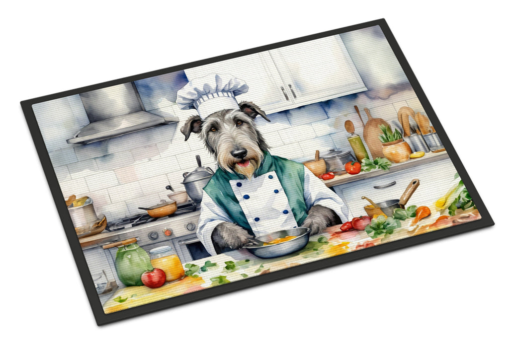Irish Wolfhound The Chef Doormat Indoor Outdoor 24H X 36W Front Door Mat Rugs for Entryway, Non Slip Washable Low Pile,