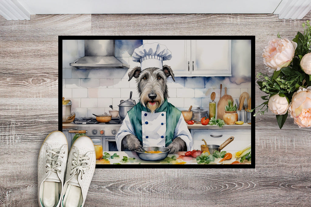 Irish Wolfhound The Chef Doormat Indoor Outdoor 18H X 27W Front Door Mat Rugs for Entryway, Non Slip Washable