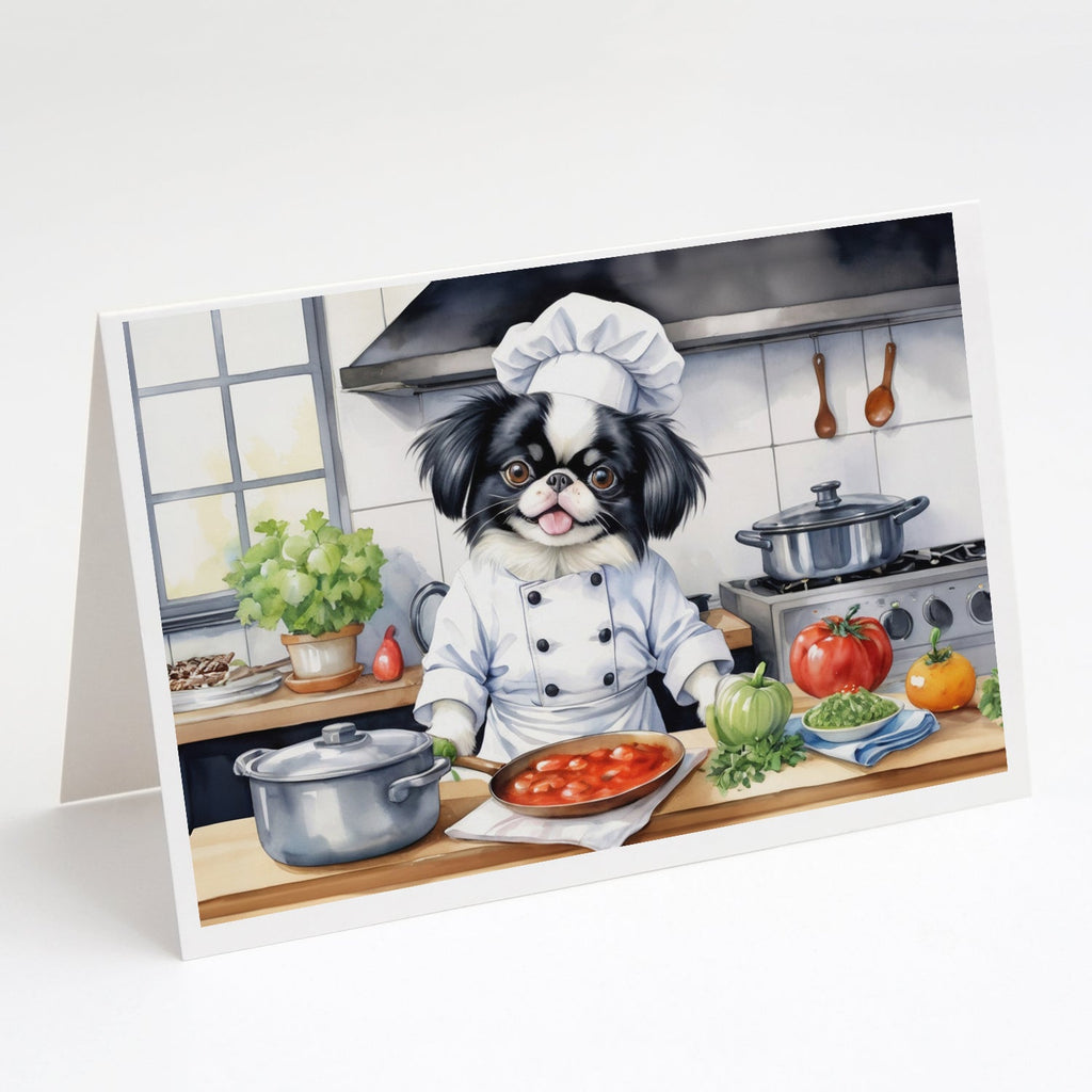 Japanese Chin The Chef Greeting Cards Pack of 8 Blank Cards with Envelopes Whimsical A7 Size 5x7