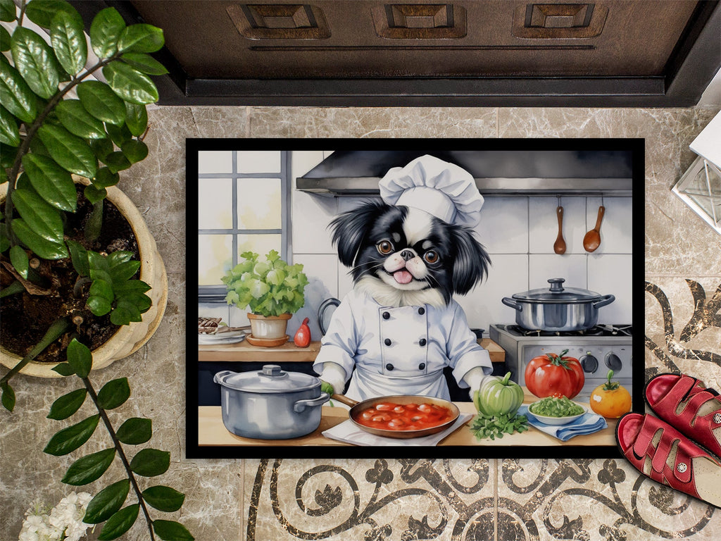 Japanese Chin The Chef Doormat Indoor Outdoor 18H X 27W Front Door Mat Rugs for Entryway, Non Slip Washable