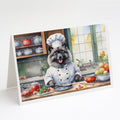 Keeshond The Chef Greeting Cards Pack of 8 Blank Cards with Envelopes Whimsical A7 Size 5x7