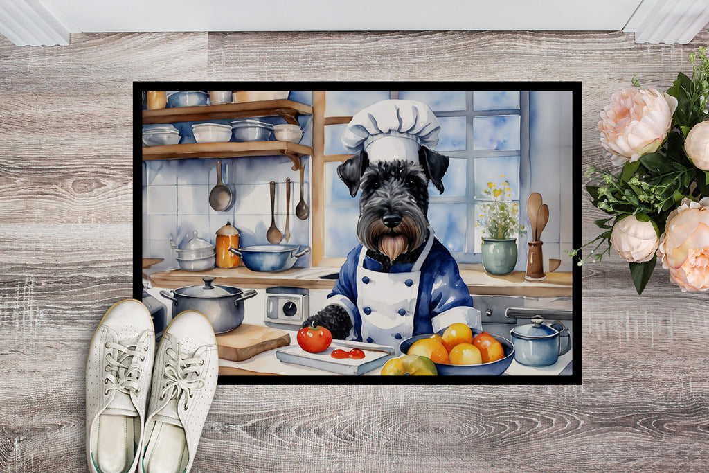 Kerry Blue Terrier The Chef Doormat Indoor Outdoor 24H X 36W Front Door Mat Rugs for Entryway, Non Slip Washable Low Pile,