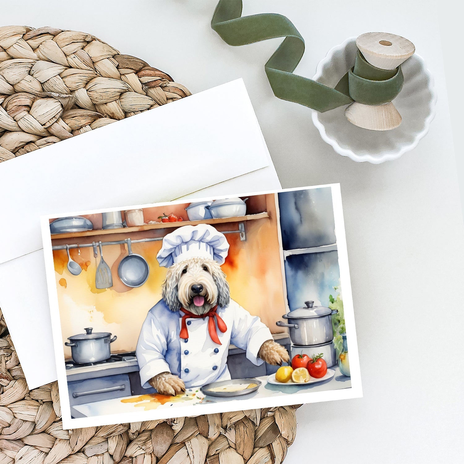 Komondor The Chef Greeting Cards Pack of 8 Blank Cards with Envelopes Whimsical A7 Size 5x7