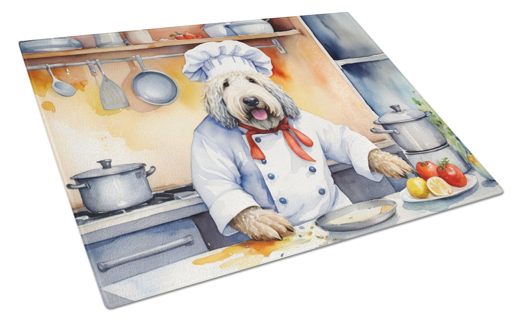 Komondor The Chef Cutting Board Tempered Glass Kitchen Cutting Surface, Heat Resistant Chopping, Non-Slip Feet, Food Prep & Serving