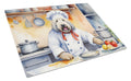 Komondor The Chef Cutting Board Tempered Glass Kitchen Cutting Surface, Heat Resistant Chopping, Non-Slip Feet, Food Prep & Serving