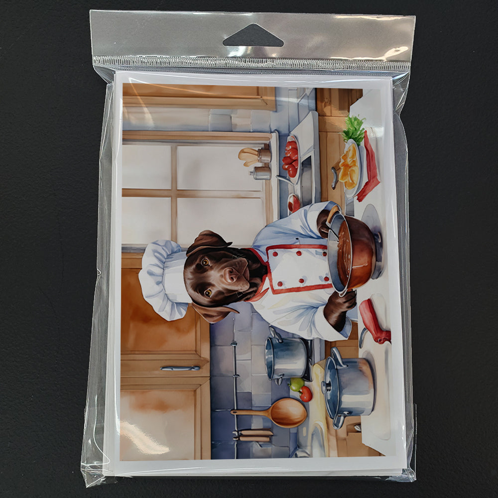 Chocolate Labrador Retriever The Chef Greeting Cards Pack of 8 Blank Cards with Envelopes Whimsical A7 Size 5x7