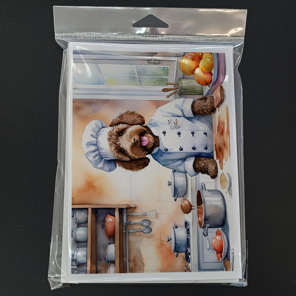 Labradoodle The Chef Greeting Cards Pack of 8 Blank Cards with Envelopes Whimsical A7 Size 5x7
