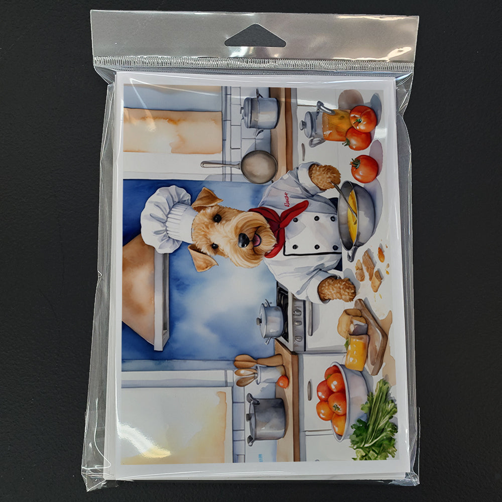 Lakeland Terrier The Chef Greeting Cards Pack of 8 Blank Cards with Envelopes Whimsical A7 Size 5x7