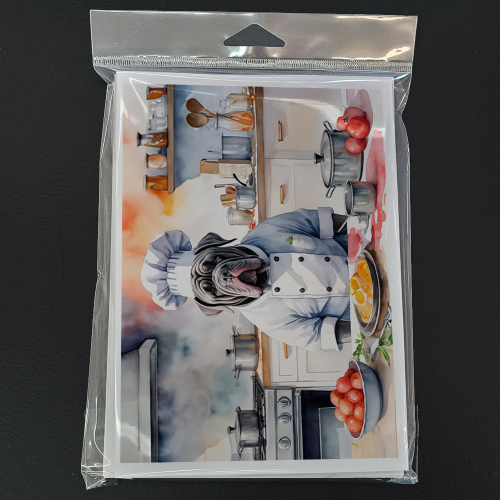 Neapolitan Mastiff The Chef Greeting Cards Pack of 8 Blank Cards with Envelopes Whimsical A7 Size 5x7