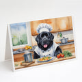 Newfoundland The Chef Greeting Cards Pack of 8 Blank Cards with Envelopes Whimsical A7 Size 5x7