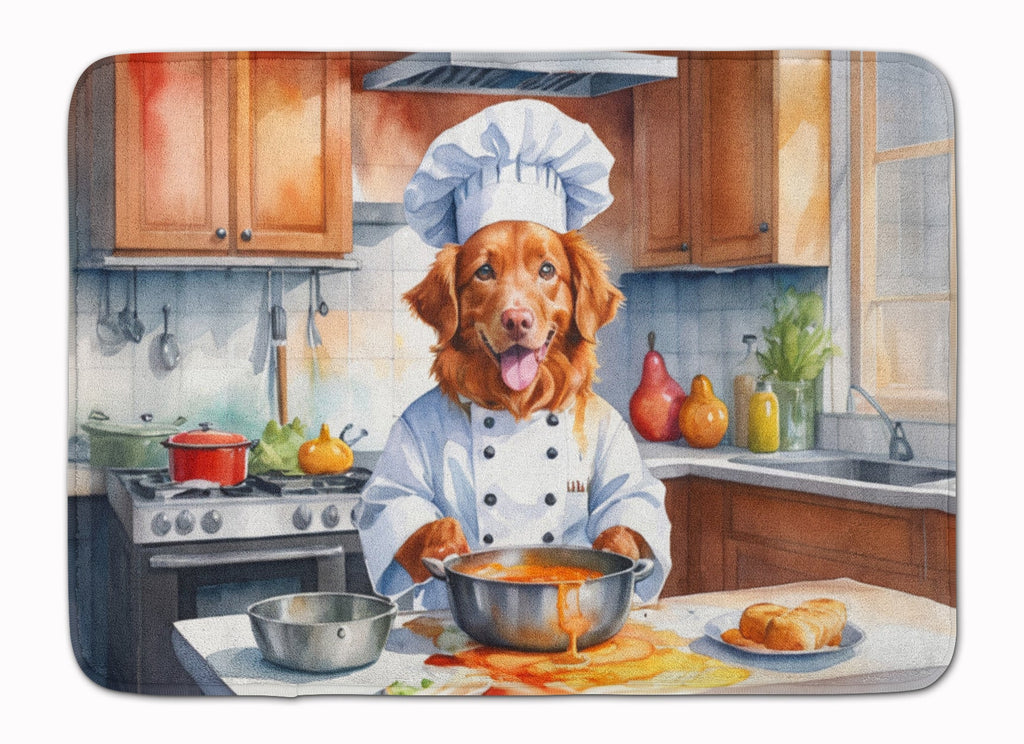Nova Scotia Duck Tolling Retriever The Chef Memory Foam Kitchen Mat Machine Washable Anti-Fatigue Cushion Comfort Bath or Kitchen Rug