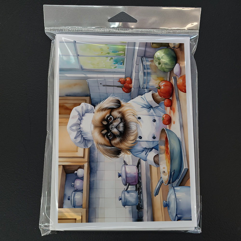 Pekingese The Chef Greeting Cards Pack of 8 Blank Cards with Envelopes Whimsical A7 Size 5x7
