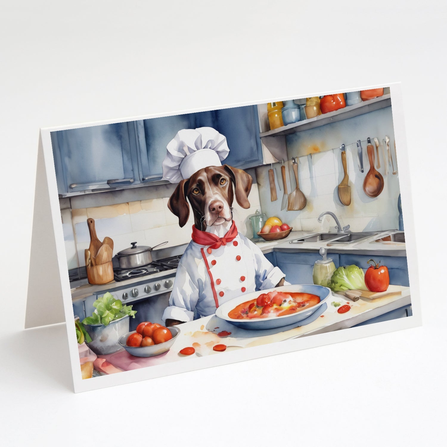 Pointer The Chef Greeting Cards Pack of 8 Blank Cards with Envelopes Whimsical A7 Size 5x7