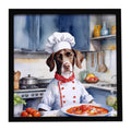 Pointer The Chef Framed Metal Print Bathroom, Kitchen, Office, Home Decor Wall Art Ready to Hang, Square, 8X8