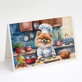 Pomeranian The Chef Greeting Cards Pack of 8 Blank Cards with Envelopes Whimsical A7 Size 5x7