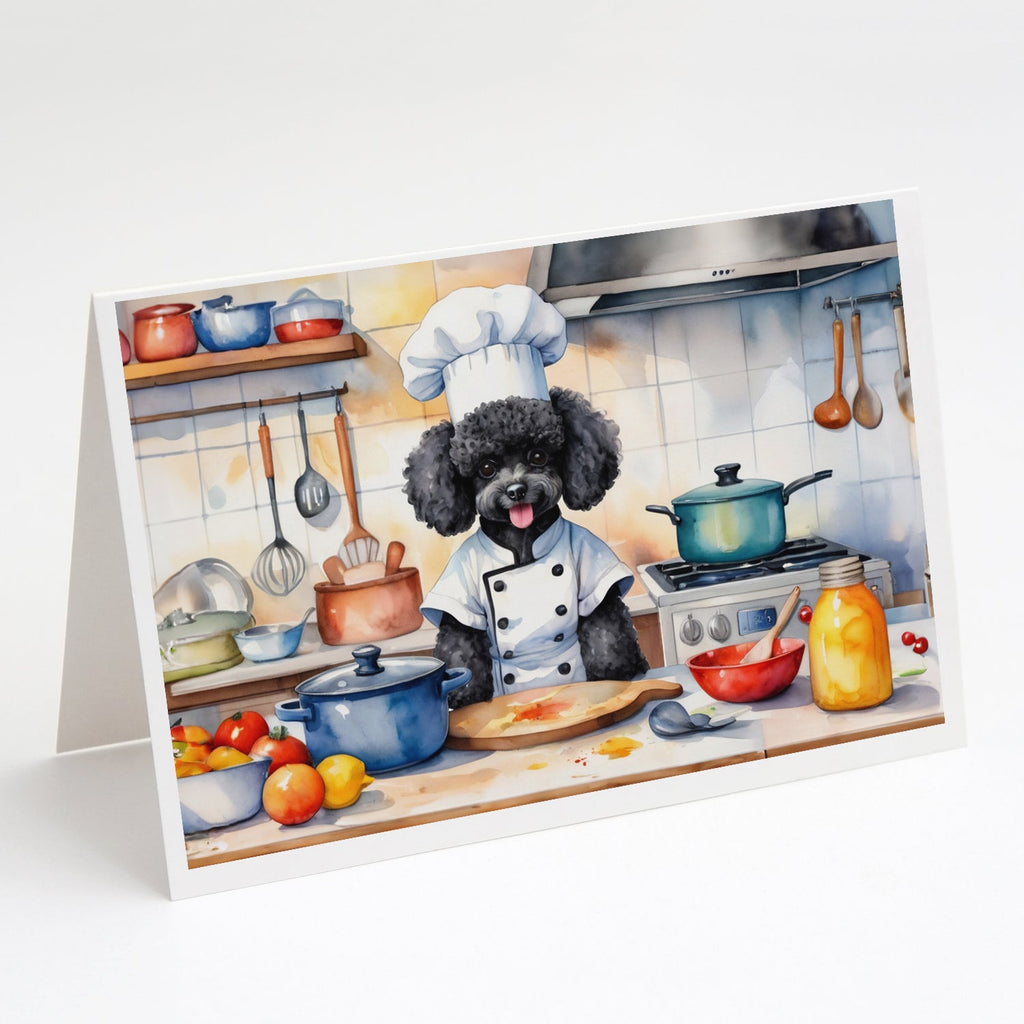 Black Poodle The Chef Greeting Cards Pack of 8 Blank Cards with Envelopes Whimsical A7 Size 5x7