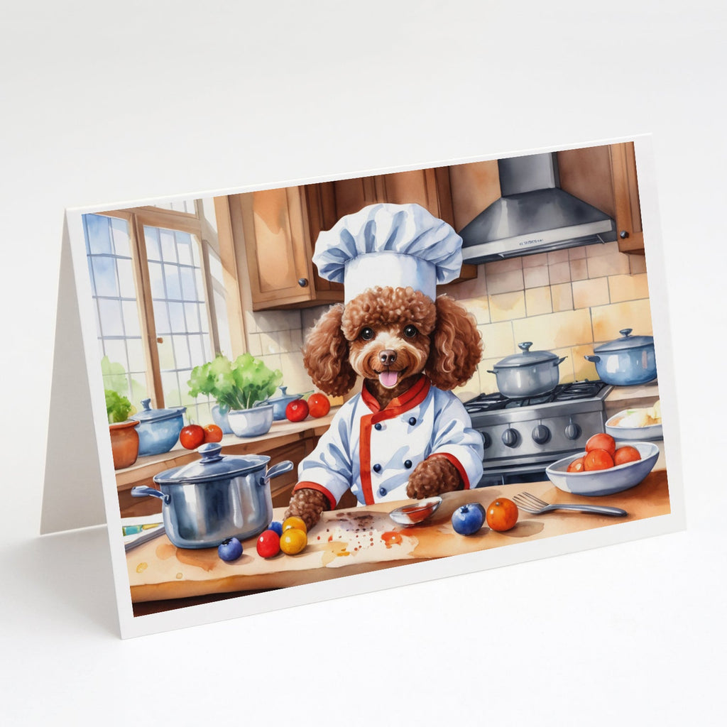 Chocolate Poodle The Chef Greeting Cards Pack of 8 Blank Cards with Envelopes Whimsical A7 Size 5x7