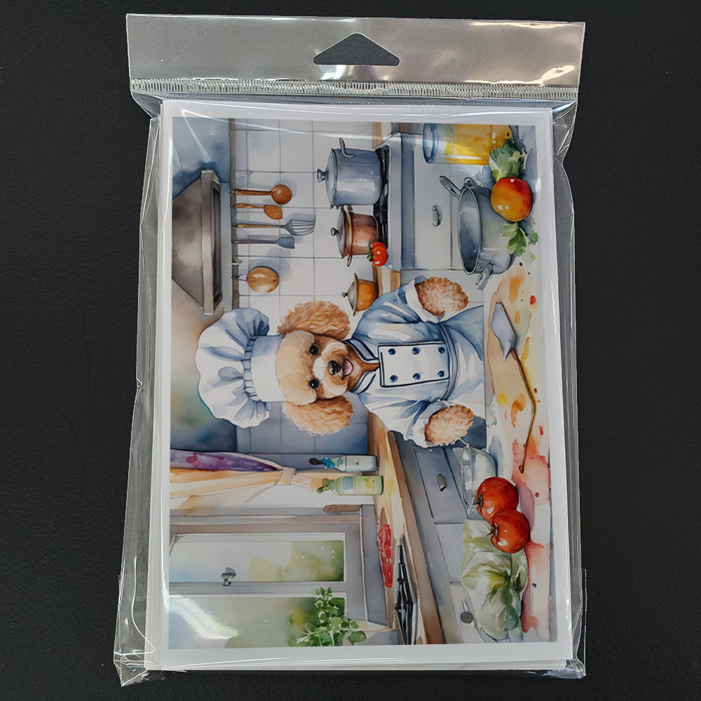 Poodle The Chef Greeting Cards Pack of 8 Blank Cards with Envelopes Whimsical A7 Size 5x7