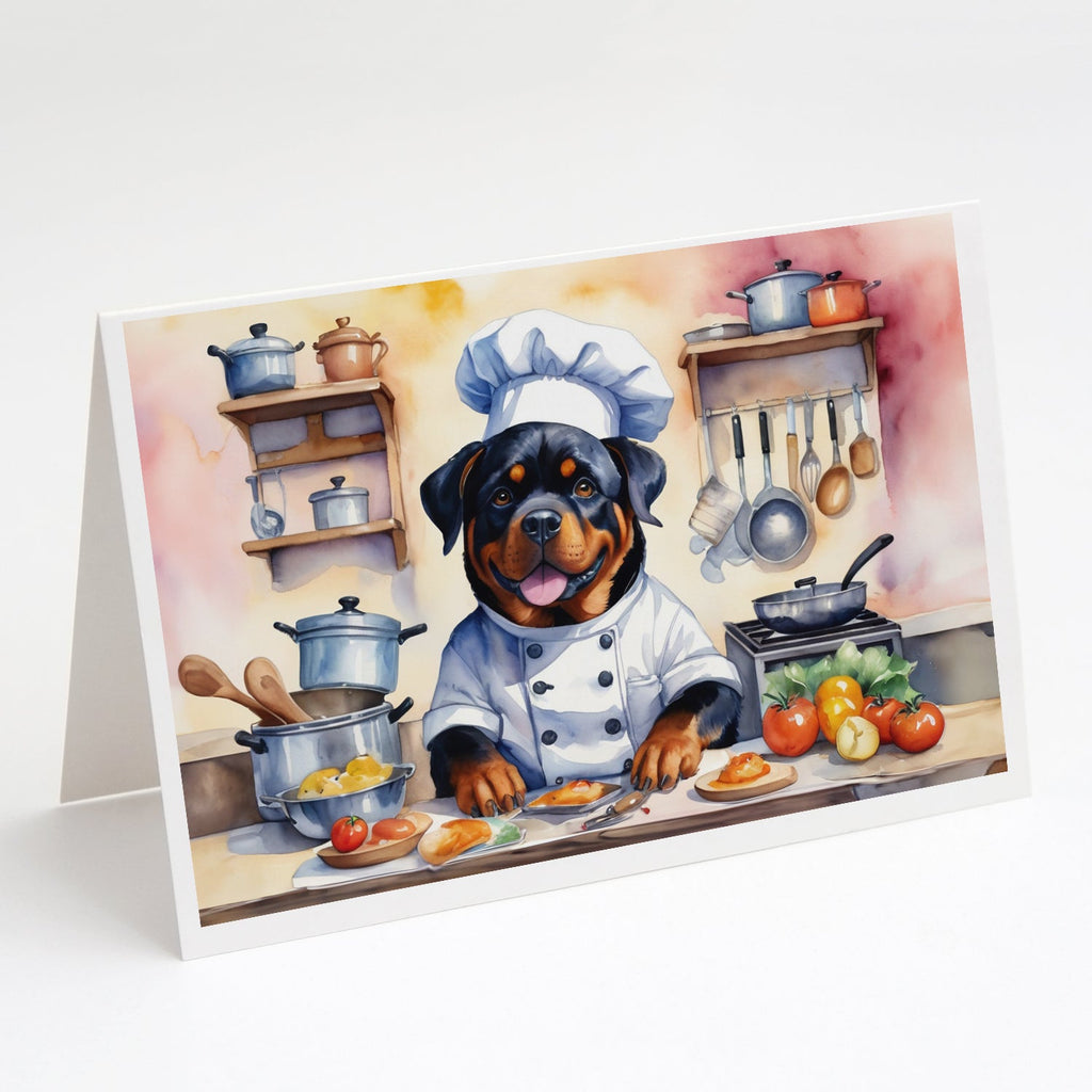 Rottweiler The Chef Greeting Cards Pack of 8 Blank Cards with Envelopes Whimsical A7 Size 5x7