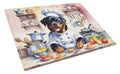 Rottweiler The Chef Cutting Board Tempered Glass Kitchen Cutting Surface, Heat Resistant Chopping, Non-Slip Feet, Food Prep & Serving