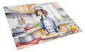 Saluki The Chef Cutting Board Tempered Glass Kitchen Cutting Surface, Heat Resistant Chopping, Non-Slip Feet, Food Prep & Serving