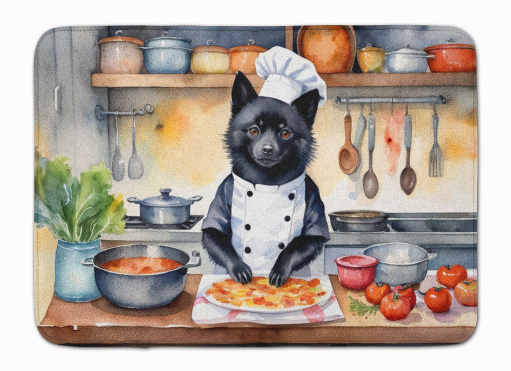 Schipperke The Chef Memory Foam Kitchen Mat Machine Washable Anti-Fatigue Cushion Comfort Bath or Kitchen Rug