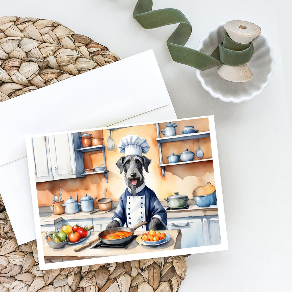Scottish Deerhound The Chef Greeting Cards Pack of 8 Blank Cards with Envelopes Whimsical A7 Size 5x7