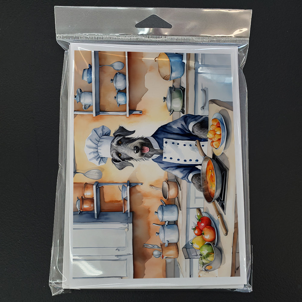 Scottish Deerhound The Chef Greeting Cards Pack of 8 Blank Cards with Envelopes Whimsical A7 Size 5x7